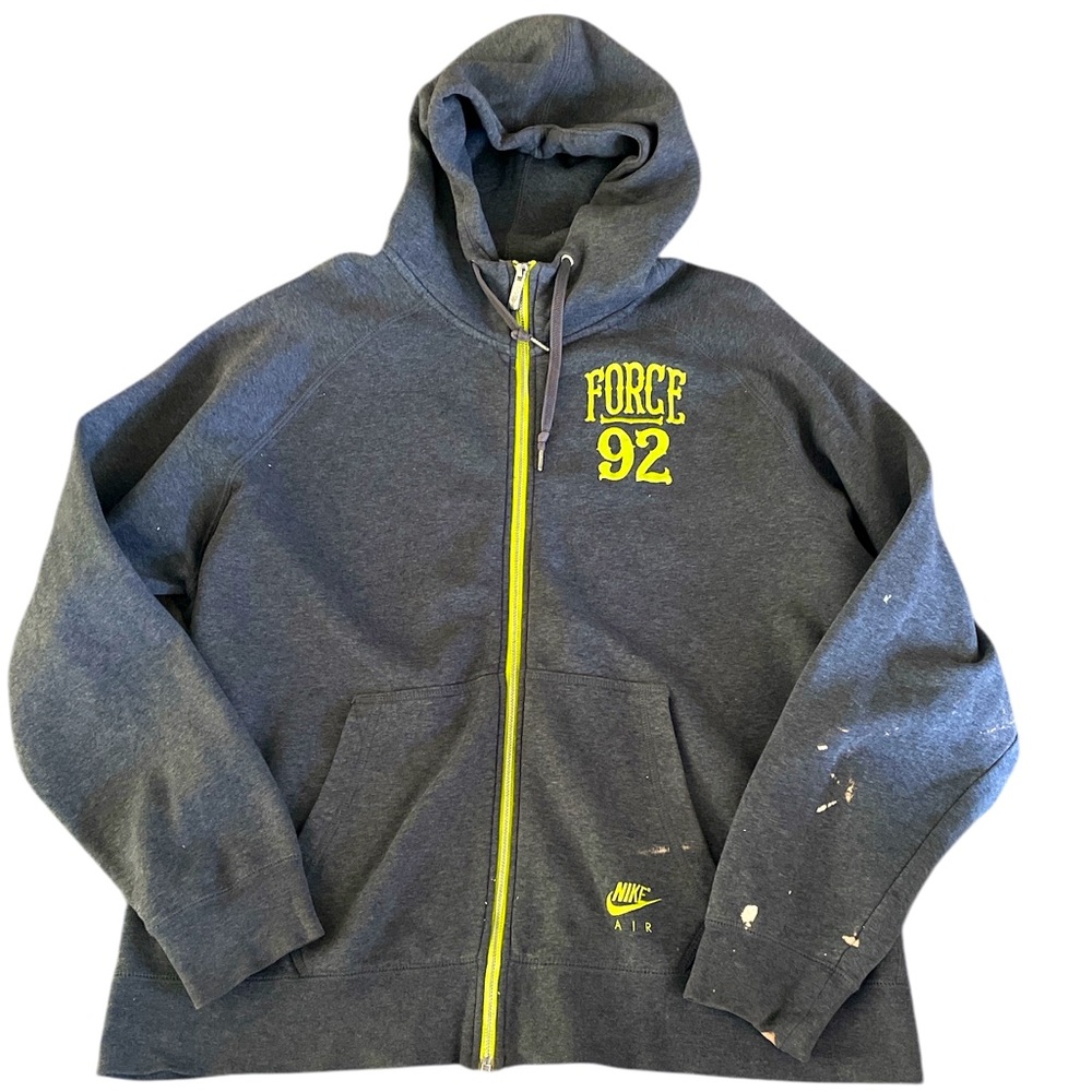 Nike Force Y2K Gray/neon green zip up hoodie
